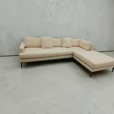 Expensive quality west elm beige color lshape sofa