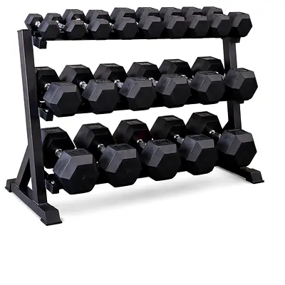 Hex Dumbbell Set With Dumbbell Rack / 2.5kg to 20kg with Rack