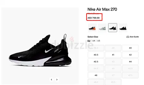 Nike shoes Air Max 270 - BRAND NEW - Size 42