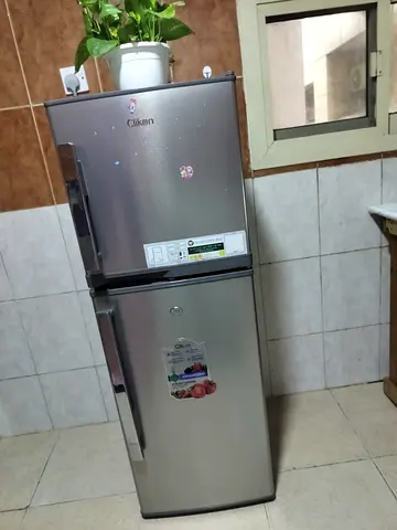 Clikon Silver Double-Door Refrigerator with Top Freezer - Good Condition