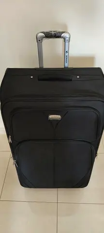 Large Black Soft Shell Roller Suitcase
