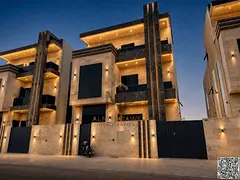 A modern villa covered in natural marble, with four facades and interior walls, with extremely luxur