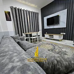 Luxurious one-bedroom apartment with brand new furnishings for monthly rent in Ajman - Al Hamidiya -