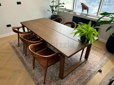 IKEA Morbylanga Dining table with Six IKEA Stockholm Dining chairs