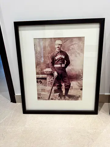 Framed Vintage Black & White Sports Portrait Photograph