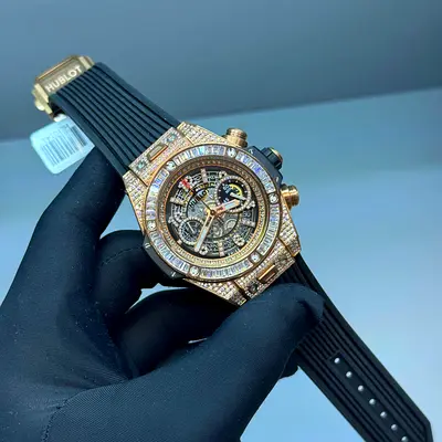 This is a Hublot Big Bang Unico watch, typically featuring a 45mm case made of