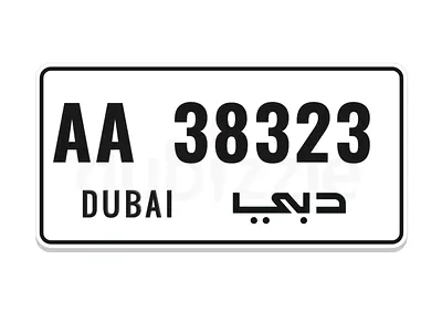 AA 38323 Dubai plate number