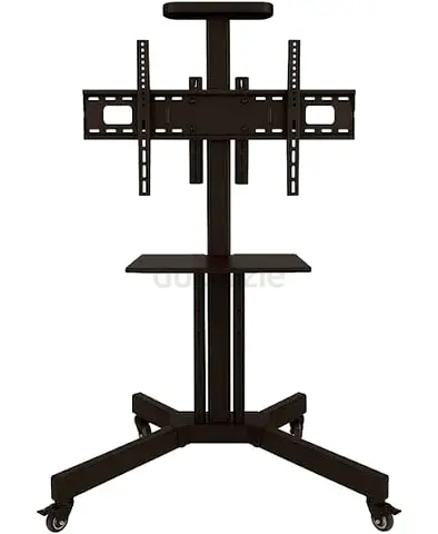 Mobile TV Stand with Mount, Wheels and Shelf - Fits Flat Panel TVs