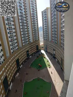 A three-bedroom apartment with a living room is available for rent in Pearl Towers; it is furnished 