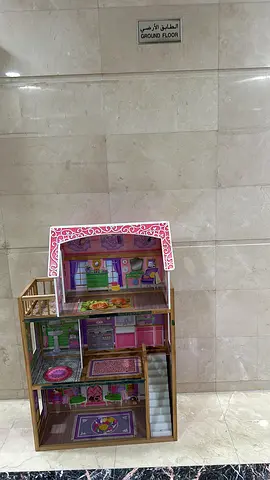Wooden Dollhouse Playset with Furniture 3-Storey, Pink with without FURNITURE both option available