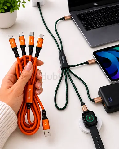 ‼️USB-A to 4x USB-C Braided Charging Cable – New‼️🔥 MULTI-BUY DEAL: Buy 2 = AED 10 OFF Bismidky