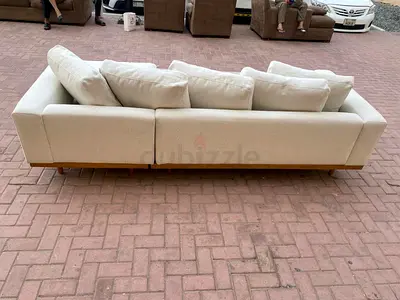 West Elm L Shape Sofa Beige Excellent Condition