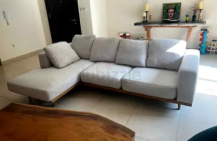 As Perfect Condition West elm New port Feather filled L Shape Sofa Beige