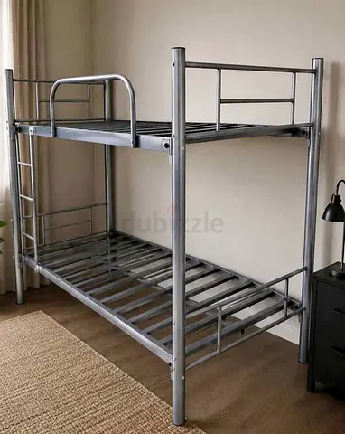 Metal Bunk Bed Frame - Double Decker, Silver, Good Condition