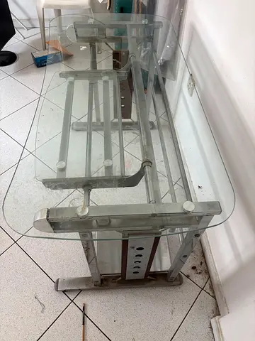 Glass office work Table with Metal Frame