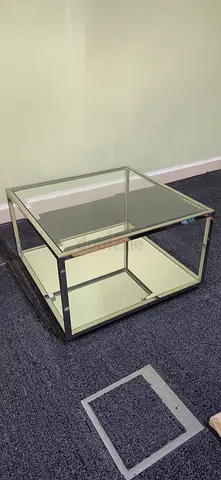 Glass Mirror Coffe 2x table set (glass/chrome/mirror)