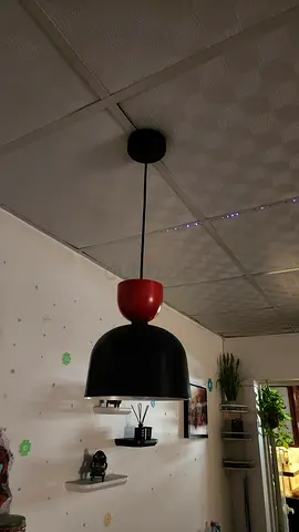 Black and Red Pendant Ceiling Lamp - Modern Hanging Light