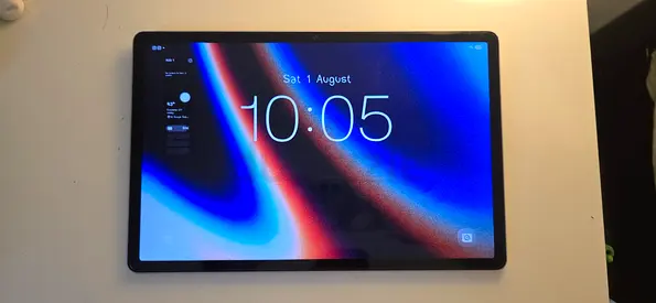 Lavender Samsung Galaxy Tab S9 FE+ with Slim Keyboard Cover