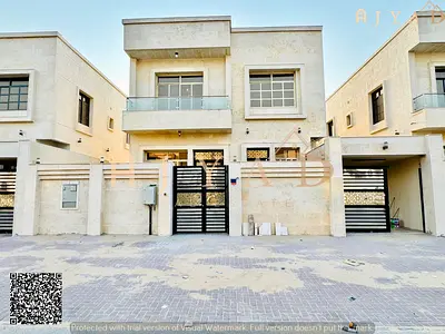 For rent: villa in Al Yasmin Ajman, second occupant, majlis, 2 living rooms, 5 master bedrooms, 7 b