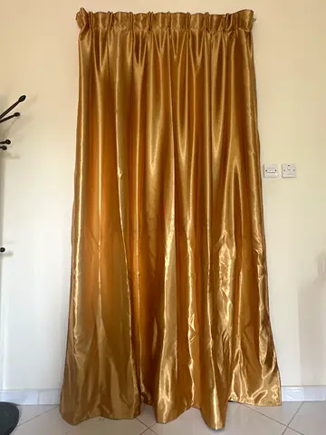 Gold satin curtain