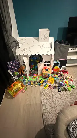 Toy bundle with playhouse, educational toys and assorted figures