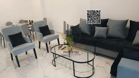 شقة غرفتين وصالة للبيع في أبراج الواحة – الراشدية 1 | إطلالة خور مع باركن ومسبح