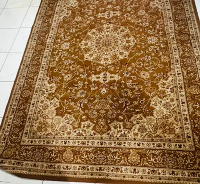 Brown Persian-style Area Rug - 2.5m x 1.5m, good used condition