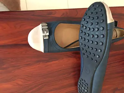 Blue and Cream Women's Flat Shoes Size 41