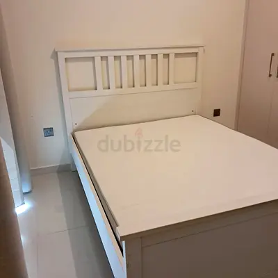 IKEA white bed with mattress - Great Condition