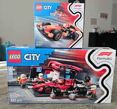 LEGO City Formula 1 (60442 & 60443) Sealed, New