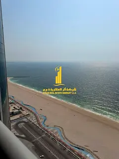 Furnished two-bedroom apartment for monthly rent in Ajman Corniche. Includes utilities, internet, an
