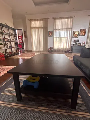 Coffee table, dark brown wood, solid, excellent condition