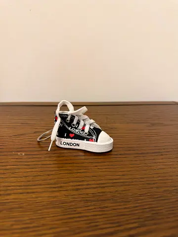 Miniature Black Sneaker Keychain (London print) - New