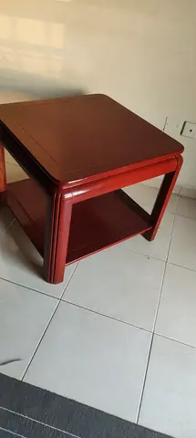 Wooden Side Table with Lower Shelf