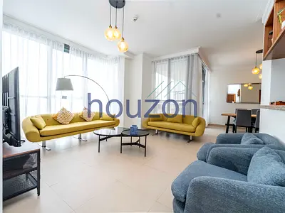 Exclusive 3BR | Sea+Burj View | Fully Furnished