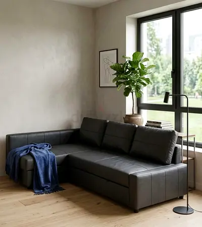 Modern L-Shape Storage Sofa Bed featuring a smooth pull-out bed mechanism and spacious hidden storag