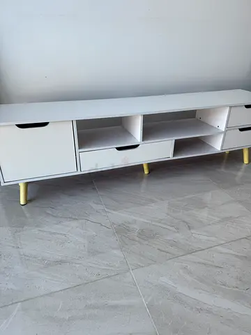 White modern TV unit / media console with storage