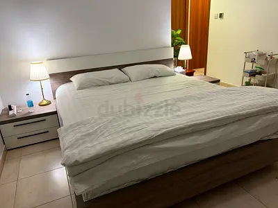Queen/King Bed Frame with Headboard a dressing table, Mattre and Two Bedside Tables - as shown