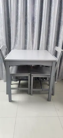 Ikea grey dining table with two chair - good condition