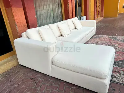 Excellent condition Marina home Feather filled lshape sofa beige