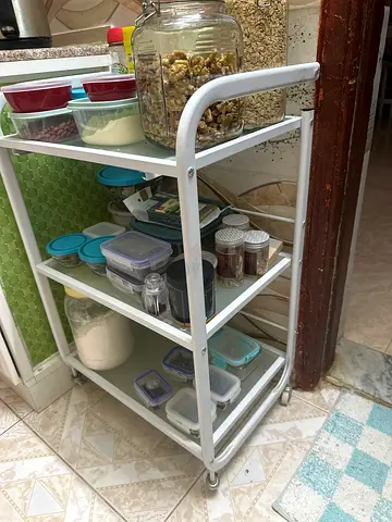 White 3 Tier Rolling Kitchen Utility Cart