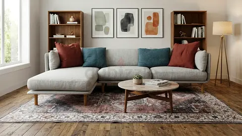 Crate and barrel L Shape Sofa Beige