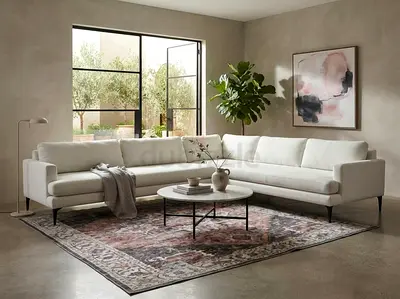 West Elm Corner Sofa Beige