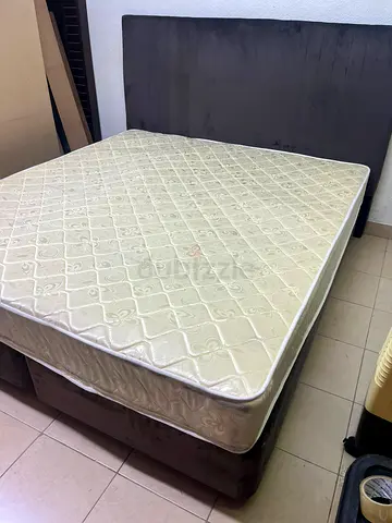 Queen size bed frame with mattress - good condition