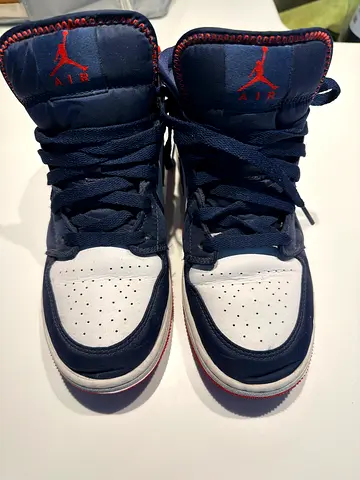 Used Navy & White Air Jordan High-Top Sneakers, Size UK 5.5