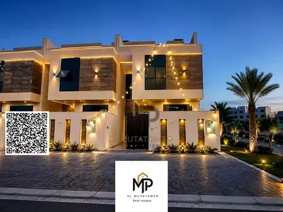 Opportunity to own your dream villa, modern design with a rooftop terrace, registration fees included, close to the mosque, and at a negotiable price.