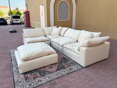 Marina home luscious feather filled sofa with footstool