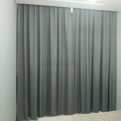 Grey blackout curtains - set of ready-made panels.
