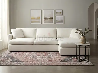 Crate and barrel L Shape Sofa Beige