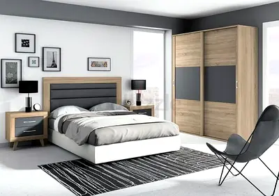 Make to order Modern Bedroom Furniture Set with Wardrobe and Nightstands